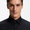 Easy-iron slim-fit shirt in cotton poplin