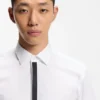 Easy-iron slim-fit shirt in cotton poplin