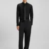 Easy-iron slim-fit shirt in cotton poplin