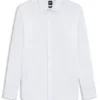 Easy-iron slim-fit shirt in cotton poplin