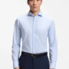Easy-iron slim-fit shirt in cotton twill