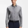 Easy-iron slim-fit shirt in stretch cotton