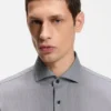 Easy-iron slim-fit shirt in stretch cotton