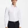 Easy-iron slim-fit shirt in stretch-cotton poplin