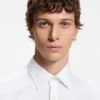 Easy-iron slim-fit shirt in stretch-cotton poplin