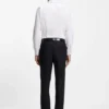 Easy-iron slim-fit shirt in stretch-cotton poplin