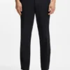 Easy-iron tapered-fit trousers in stretch-cotton poplin