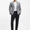 Easy-iron tapered-fit trousers in stretch-cotton poplin