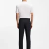 Easy-iron tapered-fit trousers in stretch-cotton poplin