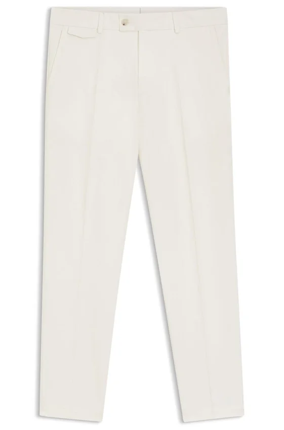 Easy-iron tapered-fit trousers in stretch-cotton poplin Easy-iron tapered-fit trousers in stretch-cotton poplin