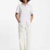Ecru baggy-fit jeans in rigid denim