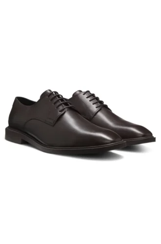Embossed-logo Derby shoes in leather