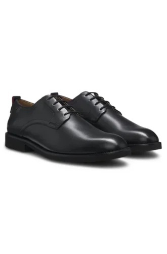 Embossed-logo Derby shoes in leather