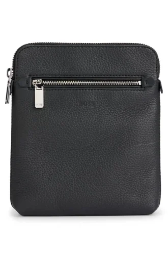 Embossed-logo envelope bag in Italian leather Embossed-logo envelope bag in Italian leather