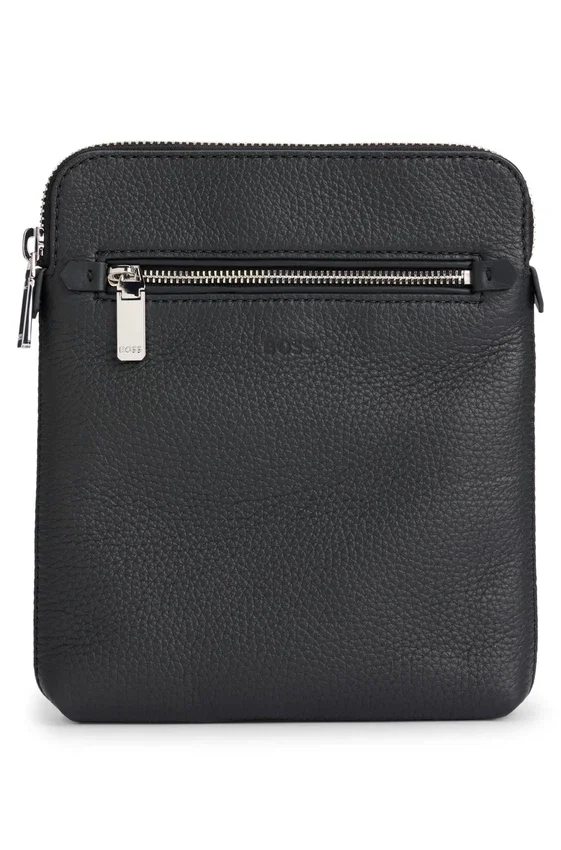 Embossed-logo envelope bag in Italian leather Embossed-logo envelope bag in Italian leather