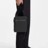 Embossed-logo envelope bag in Italian leather Embossed-logo envelope bag in Italian leather