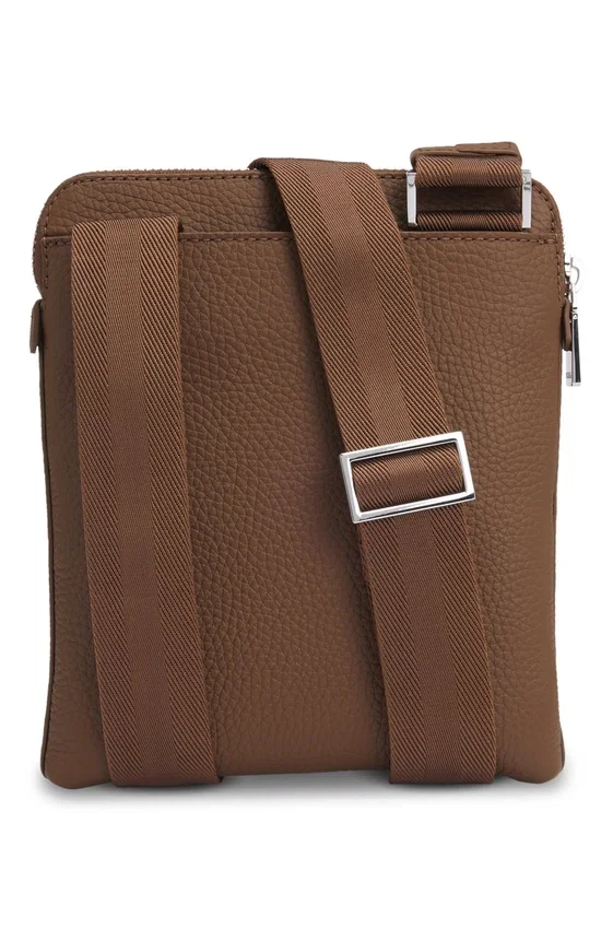 Embossed-logo envelope bag in Italian leather Embossed-logo envelope bag in Italian leather