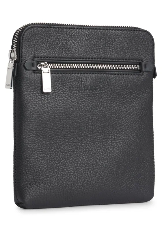 Embossed-logo envelope bag in Italian leather Embossed-logo envelope bag in Italian leather
