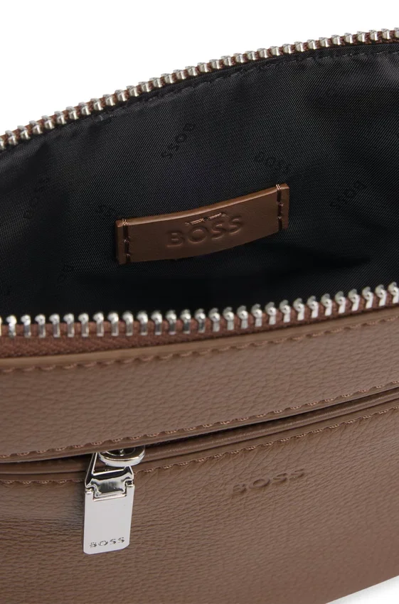 Embossed-logo envelope bag in Italian leather Embossed-logo envelope bag in Italian leather