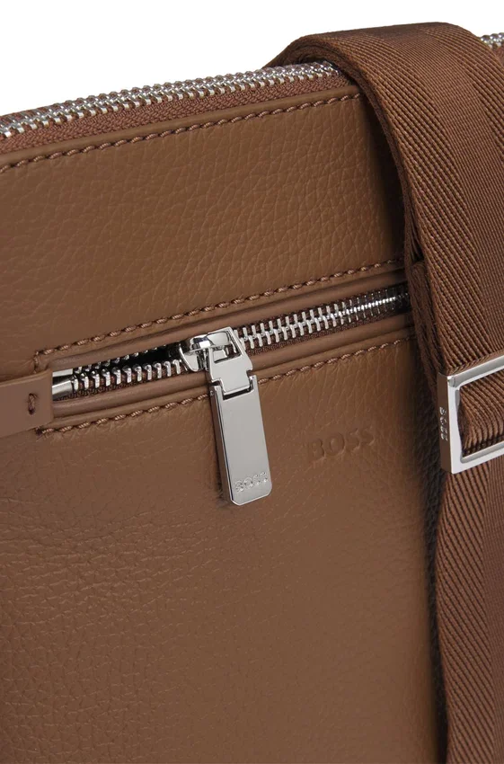 Embossed-logo envelope bag in Italian leather Embossed-logo envelope bag in Italian leather
