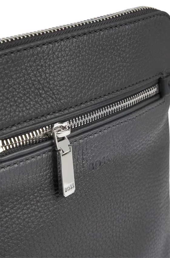 Embossed-logo envelope bag in Italian leather Embossed-logo envelope bag in Italian leather