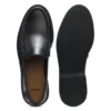 Embossed-logo moccasins in leather