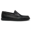 Embossed-logo moccasins in leather