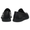 Embossed-logo moccasins in leather