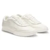 Embossed-logo trainers in leather