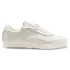Embossed-logo trainers in leather