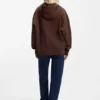 Embossed-logo zip-up hoodie in cotton terry