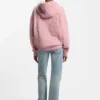 Embossed-logo zip-up hoodie in cotton terry