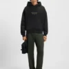 Embroidered-artwork hoodie in cotton terry