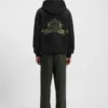 Embroidered-artwork hoodie in cotton terry