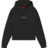 Embroidered-artwork hoodie in cotton terry