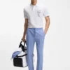 Embroidered-artwork polo shirt in cotton mesh