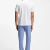 Embroidered-artwork polo shirt in cotton mesh
