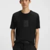 Embroidered-artwork T-shirt in cotton jersey
