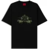 Embroidered-artwork T-shirt in cotton jersey
