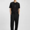 Embroidered-artwork T-shirt in cotton jersey