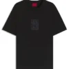 Embroidered-artwork T-shirt in cotton jersey