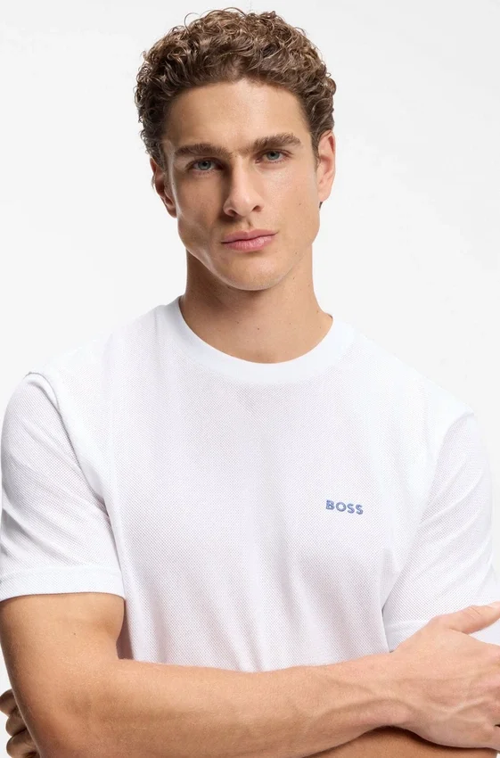 Embroidered-artwork T-shirt in cotton mesh Embroidered-artwork T-shirt in cotton mesh