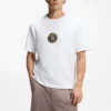 Embroidered-badge T-shirt in cotton terry