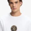 Embroidered-badge T-shirt in cotton terry