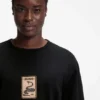 Embroidered-badge T-shirt in cotton terry