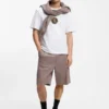 Embroidered-badge T-shirt in cotton terry