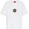 Embroidered-badge T-shirt in cotton terry