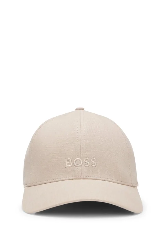 Embroidered-logo cap in linen Embroidered-logo cap in linen