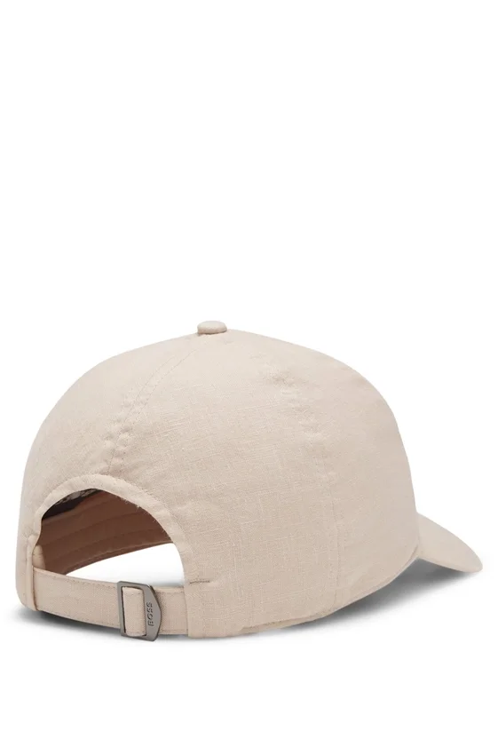 Embroidered-logo cap in linen Embroidered-logo cap in linen