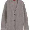 Embroidered-logo cardigan in an oversized fit